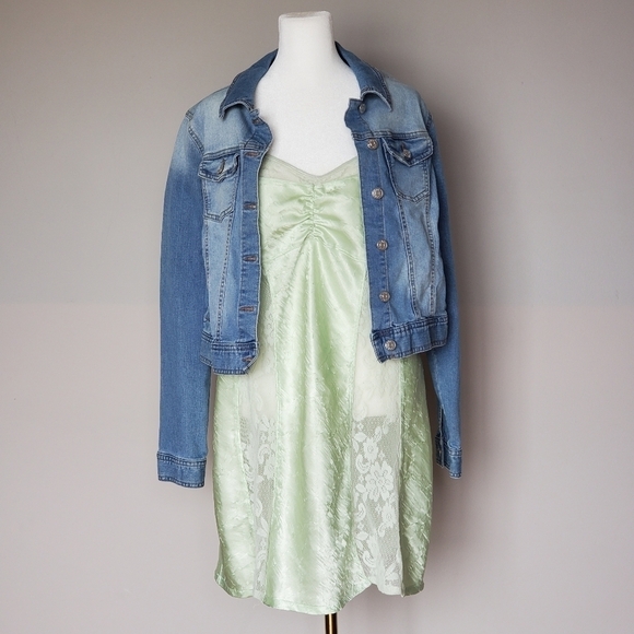 Vintage Y2K Bisou Bisou Intimates Slip Gown Dress Lace Strappy Green Size XL - Picture 8 of 11